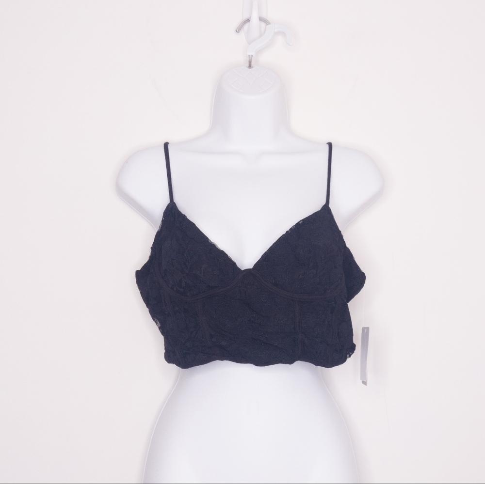 BP Lace Bralette Crop Top Black Women's Size Large